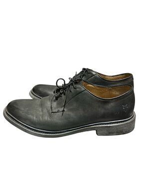 Frye Matte Black Leather Derby Oxfords